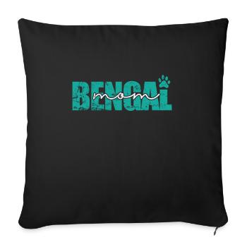 Bengal Mom Haustier Rasse Hauskatze - Sofakissenbezug 45 x 45 cm - Schwarz - Vorne