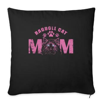 Ragdoll Cat Maman Race domestique de chat - Housse de coussin décorative 45 x 45 cm - noir - Devant