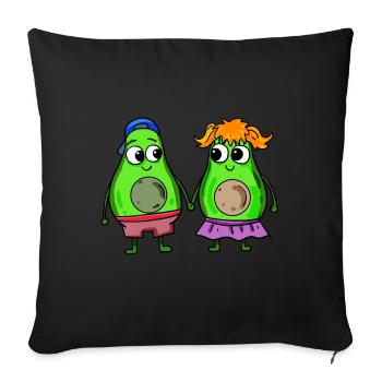Avocado pair - Sofa pillowcase 17,3'' x 17,3'' (45 x 45 cm) - black - Front