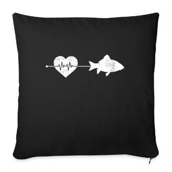 Fish heartbeat - Sofa pillowcase 17,3'' x 17,3'' (45 x 45 cm) - black - Front