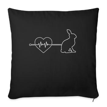 Rabbit heartbeat - Sofa pillowcase 17,3'' x 17,3'' (45 x 45 cm) - black - Front