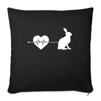 Rabbit heartbeat - Sofa pillowcase 17,3'' x 17,3'' (45 x 45 cm) - black - Front
