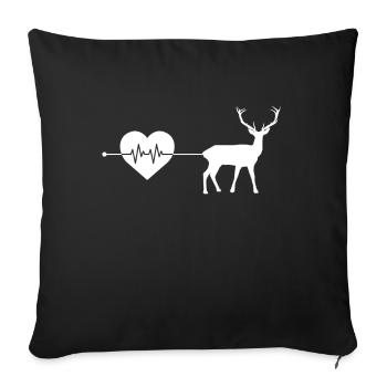 Battement de cœur de cerf - Housse de coussin décorative 45 x 45 cm - noir - Devant