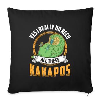 Kakapo need all this New Zealand parrot - Sofa pillowcase 17,3'' x 17,3'' (45 x 45 cm) - black - Front