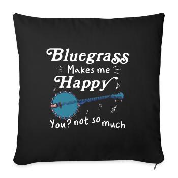Banjo Shirts For Men Bluegrass Appalachia Folk - Sofa pillowcase 17,3'' x 17,3'' (45 x 45 cm) - black - Front