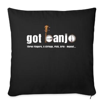 Banjo Shirts For Men Bluegrass Appalachia Folk - Sofa pillowcase 17,3'' x 17,3'' (45 x 45 cm) - black - Front