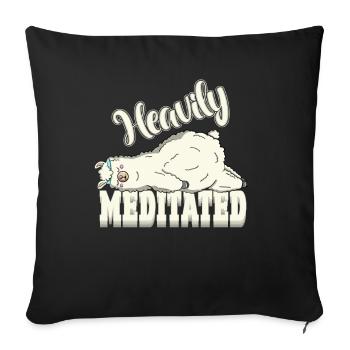 Peaceful But Heavily Meditated Yoga Lama Lazy - Sofakissenbezug 45 x 45 cm - Schwarz - Vorne