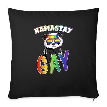 Self-Accepting Namaste Gay Meditator Colorful - Sofakissenbezug 45 x 45 cm - Schwarz - Vorne