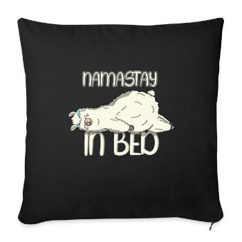 Sleepy Namaste in Bed Lazy Illustration - Sofakissenbezug 45 x 45 cm - Schwarz - Vorne