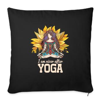 Strengthening I Am Nicer After Yoga Positive - Sofakissenbezug 45 x 45 cm - Schwarz - Vorne