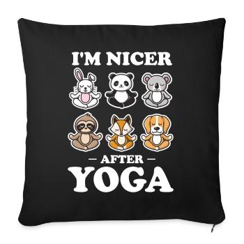 I Am Nicer After Yoga Jungle Edition Wildlife - Sofakissenbezug 45 x 45 cm - Schwarz - Vorne