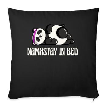 Nappy Namaste in Bed Panda Lazy Artwork - Sofakissenbezug 45 x 45 cm - Schwarz - Vorne