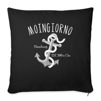 Moingiorno Hamburg Anchor Souvenir - Housse de coussin décorative 45 x 45 cm - noir - Devant
