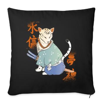 Chat samouraï avec Katana Catmurai Krie japonais - Housse de coussin décorative 45 x 45 cm - noir - Devant