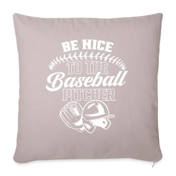 Soyez gentil avec le lanceur de baseball - Housse de coussin décorative 45 x 45 cm - taupe clair - Devant