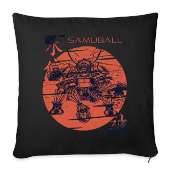 Fußball Samurai Samuball Japanischer Krieger Japan - Sofakissenbezug 45 x 45 cm - Schwarz - Vorne