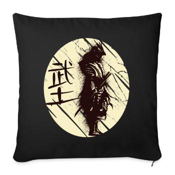 Japanischer Kunst Samurai Japanischer Krieger Kata - Sofakissenbezug 45 x 45 cm - Schwarz - Vorne