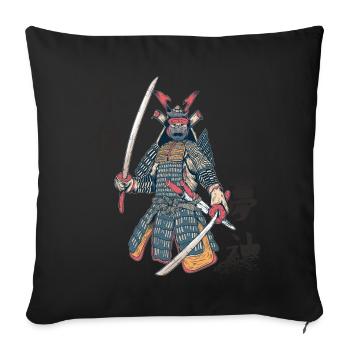 Samouraï Rétro Art Japonais Ninja Japonais K - Housse de coussin décorative 45 x 45 cm - noir - Devant