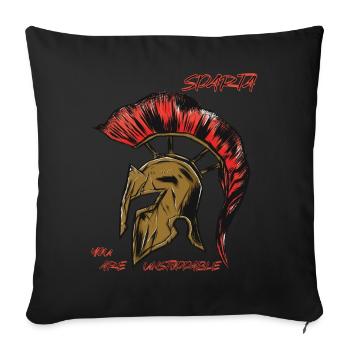Spartan Helmet Ancient Greece Warrior Gladiator - Sofa pillowcase 17,3'' x 17,3'' (45 x 45 cm) - black - Front