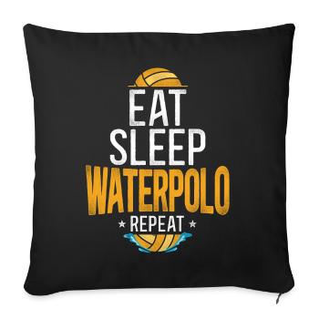Water Polo Vintage Eat Sleep Water - Sofa pillowcase 17,3'' x 17,3'' (45 x 45 cm) - black - Front