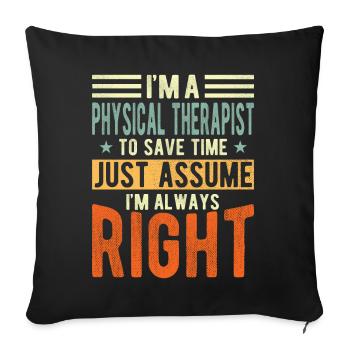 Physiotherapist - Sofa pillowcase 17,3'' x 17,3'' (45 x 45 cm) - black - Front