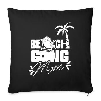 Beach visit Mother Beach Beach beach holiday - Sofa pillowcase 17,3'' x 17,3'' (45 x 45 cm) - black - Front