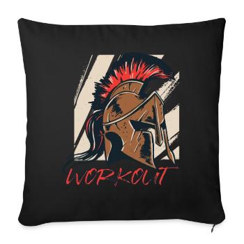 Sparta Glory Spartanischer Helm Altes Griechenland - Sofakissenbezug 45 x 45 cm - Schwarz - Vorne