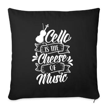 Le violoncelle est le fromage de la musique violoncelliste violoncelliste - Housse de coussin décorative 45 x 45 cm - noir - Devant