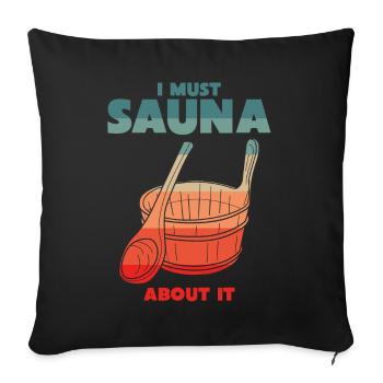 Sauna Jogue Sauna Sauna Saunistes - Housse de coussin décorative 45 x 45 cm - noir - Devant
