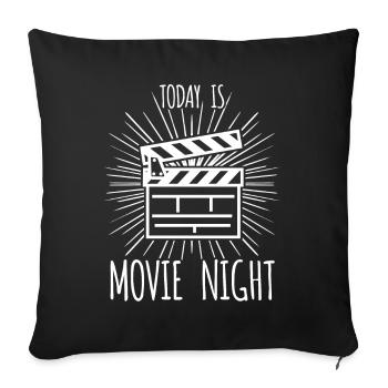 Cinema Movie Night Home Cinema Movies Movies - Sofa pillowcase 17,3'' x 17,3'' (45 x 45 cm) - black - Front