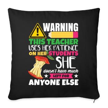 Drôle de professeur de sarcasme - Housse de coussin décorative 45 x 45 cm - noir - Devant