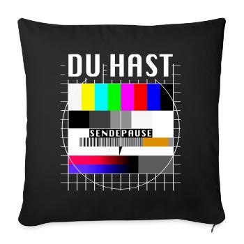 Du Hast Sendepause Testbild 90er Party 80er Jahre - Sofakissenbezug 45 x 45 cm - Schwarz - Vorne
