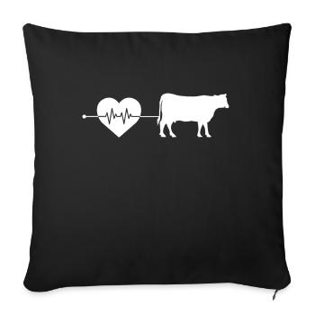 Cow Beef Heartbeat - Sofa pillowcase 17,3'' x 17,3'' (45 x 45 cm) - black - Front