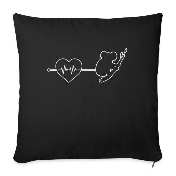 Battement de cœur de koala - Housse de coussin décorative 45 x 45 cm - noir - Devant