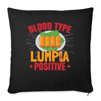 Blood Type Lumpia Positive - Sofa pillowcase 17,3'' x 17,3'' (45 x 45 cm) - black - Front