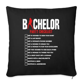 Bachelor party Checklist - Sofa pillowcase 17,3'' x 17,3'' (45 x 45 cm) - black - Front