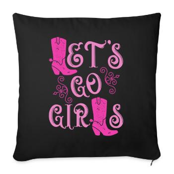Laisse aller les filles Jga Femmes - Housse de coussin décorative 45 x 45 cm - noir - Devant