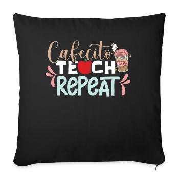 Bilingual Spanish Teacher - Sofa pillowcase 17,3'' x 17,3'' (45 x 45 cm) - black - Front