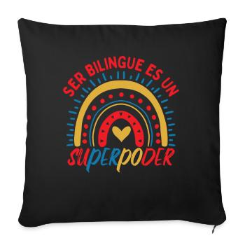 Spanish Teacher Back To School - Sofa pillowcase 17,3'' x 17,3'' (45 x 45 cm) - black - Front