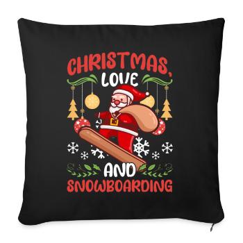 Boarder Snowboarder Weihnachten Liebe Skateboard - Sofakissenbezug 45 x 45 cm - Schwarz - Vorne