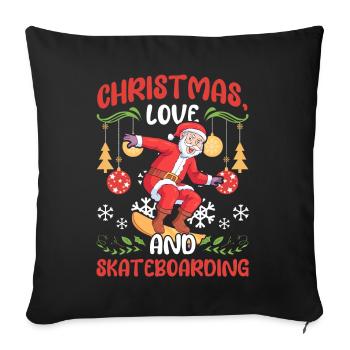 Boarder Snowboarder Weihnachten Liebe Skateboard - Sofakissenbezug 45 x 45 cm - Schwarz - Vorne