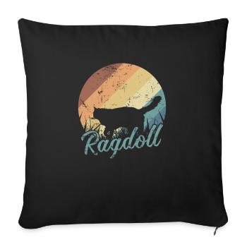 Cat Ragdoll Pet Domestic Cat Breed - Sofa pillowcase 17,3'' x 17,3'' (45 x 45 cm) - black - Front