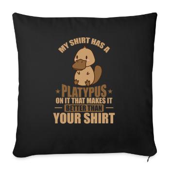 Mon tee a un ornithorynque dessus Schnabeltier - Housse de coussin décorative 45 x 45 cm - noir - Devant
