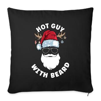 typebeard Christmas beard bearer - Sofa pillowcase 17,3'' x 17,3'' (45 x 45 cm) - black - Front