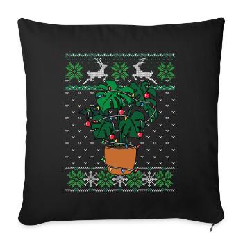 Monstera Ugly Christmas Style Plants - Sofa pillowcase 17,3'' x 17,3'' (45 x 45 cm) - black - Front