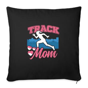 Runner Running Girl Athletics track Mom - Sofa pillowcase 17,3'' x 17,3'' (45 x 45 cm) - black - Front