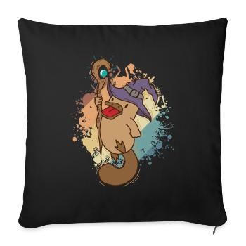 Ornithorynque comme sorcier Australie - Housse de coussin décorative 45 x 45 cm - noir - Devant