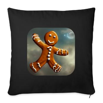 Christmas Gingerbread - Sofa pillowcase 17,3'' x 17,3'' (45 x 45 cm) - black - Front