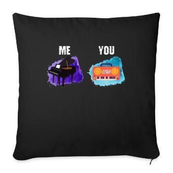 Ich Du - Pianiste Pianiste - Housse de coussin décorative 45 x 45 cm - noir - Devant