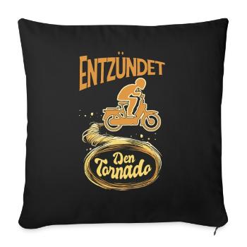 Mofa Mopedfahrer Mofaroller Moped lustige Zweitakt - Sofakissenbezug 45 x 45 cm - Schwarz - Vorne